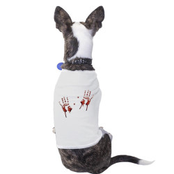 Bloody Handprints Pets White Shirt
