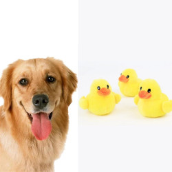 Soft Plush Dog Toys Bite Resistant Funny Yellow Duck Shape Puppy Small Dog Squeaker Toys Pet Accessories
