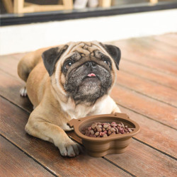 Silicone folding bowl dog automatic feeder outdoor travel portable dog food bowl pet supplies