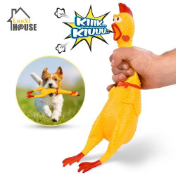 Hot Sell Screaming Chicken Pets Dog Toys Squeeze Squeaky Sound Funny Toy Safety Rubber For Dogs Molar Chew Toys