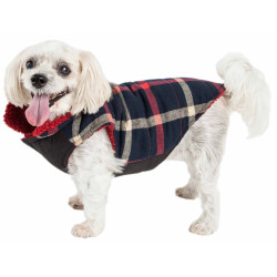 Pet Life  'Allegiance' Classical Plaided Insulated Dog Coat Jacket