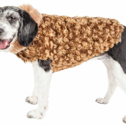 Pet Life  Luxe 'Furpaw' Shaggy Elegant Designer Dog Coat Jacket