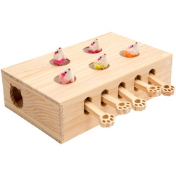 New MewooFun Cat Toys Interactive Whack-a-mole Solid Wood Toys for Indoor Cats Kitten Catch Mice Game US Stock Dropshippin WG320